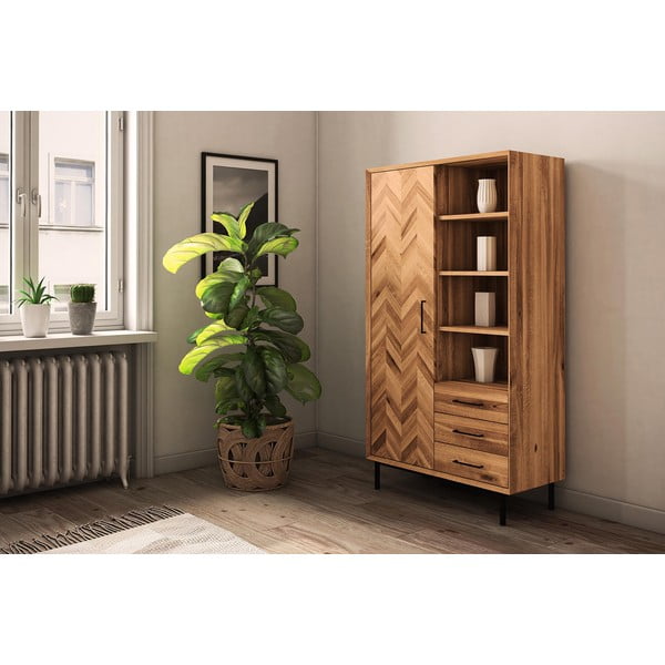 Šatní skříň z dubového dřeva v přírodní barvě 97x176 cm Abies – The Beds-image-1