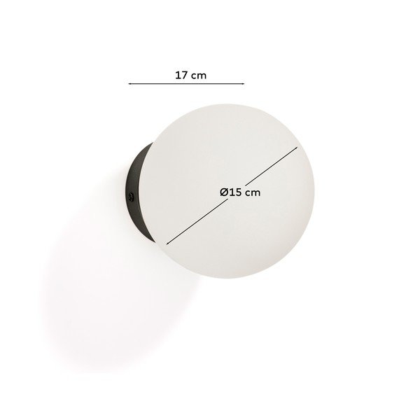 Bílé/černé kovové nástěnné svítidlo ø 15 cm Brisia – Kave Home-image-4