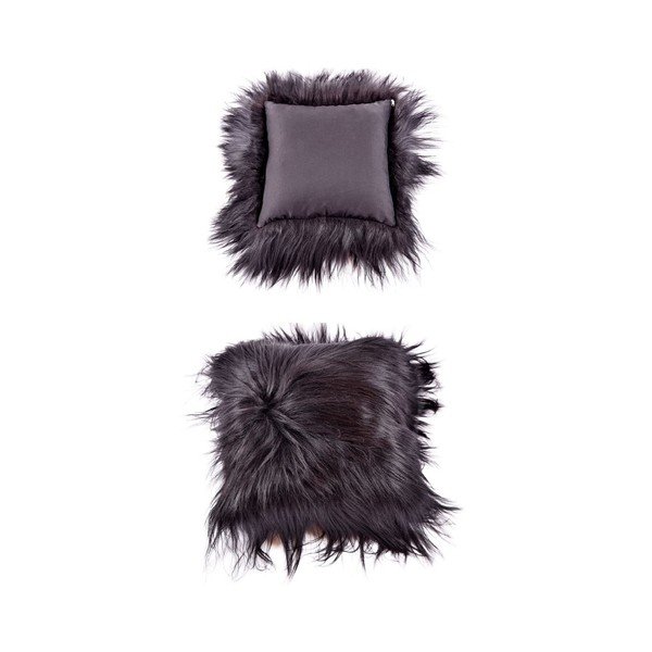 Kožešinový polštář s dlouhým chlupem Blacky, 35x35 cm-image-3