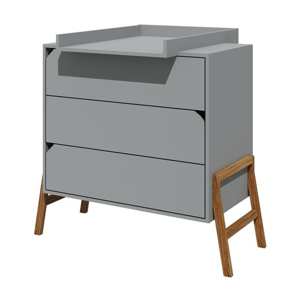 Šedá komoda se 3 šuplíky BELLAMY Lotta-image-1