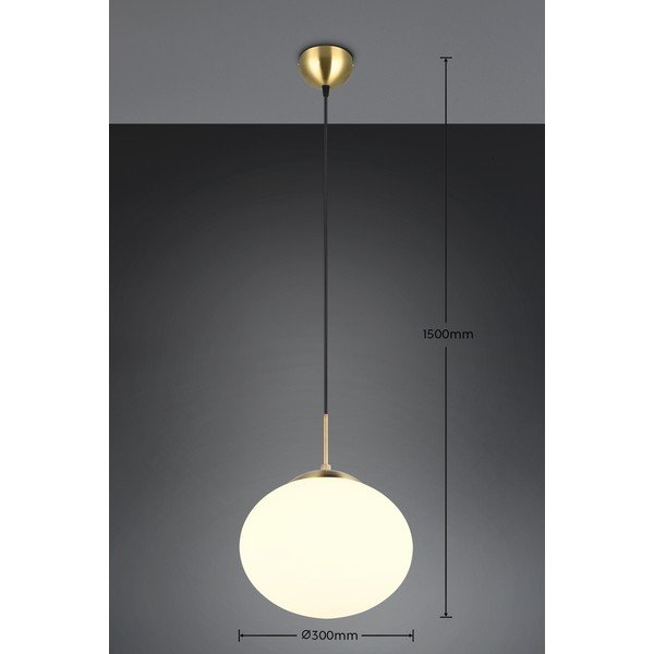 Závěsné svítidlo v bílo-zlaté barvě se skleněným stínidlem ø 30 cm Fomento – Trio-image-4