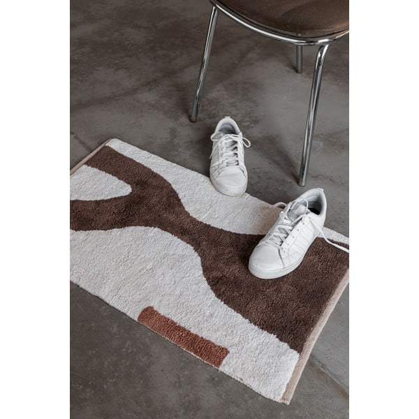 Bílo-hnědý pratelný bavlněný koberec 50x80 cm Figura – Mette Ditmer Denmark-image-2