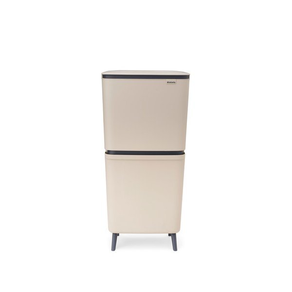 Béžový plastový odpadkový koš 25+10+10 l na tříděný odpad SortUp Recycle Hi – Brabantia