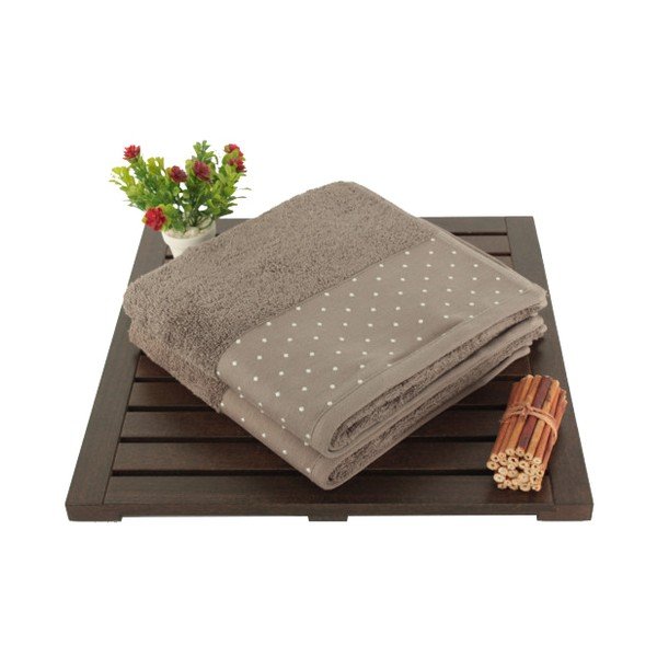 Sada 2 hnědých bavlněných ručníků Patricia, 50 x 90 cm