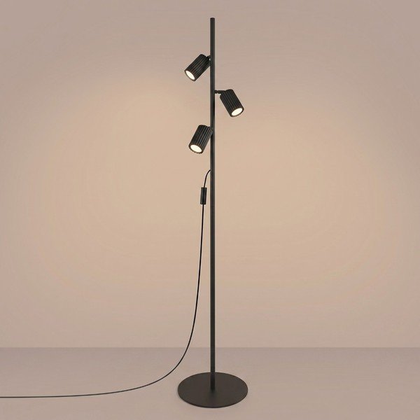 Černá hliníková stojací lampa s ohybatelnou konstrukcí (výška 155 cm) Gleam – Sollux-image-4