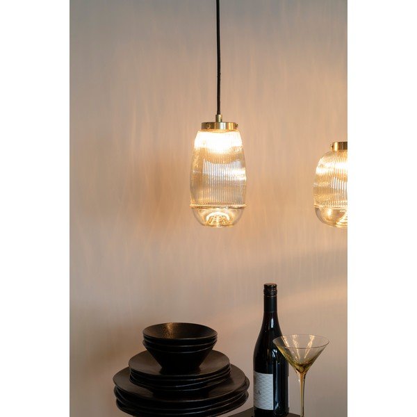 Závěsné svítidlo ve zlaté barvě se skleněným stínítkem ø 12 cm Robin - White Label-image-3