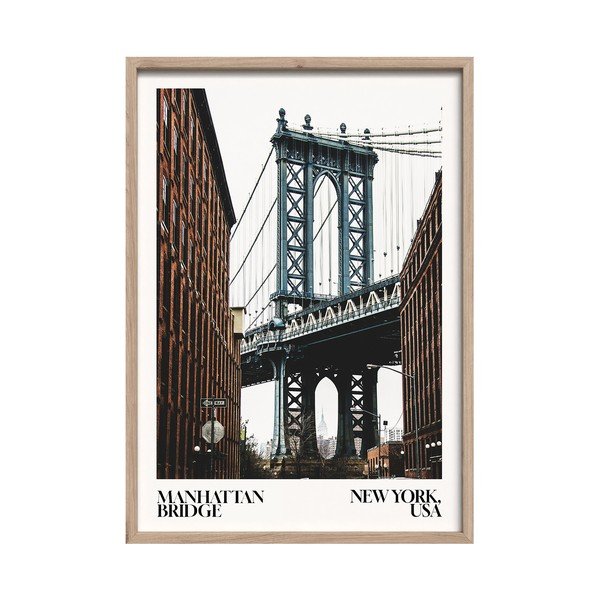 Tištěný obraz s rámem 50x70 cm NY Bridge – Styler