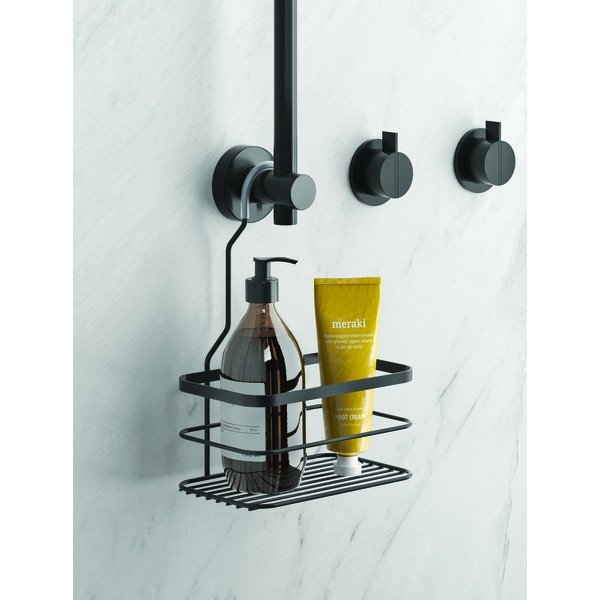 Černá závěsná koupelnová police Metaltex Origin-image-1