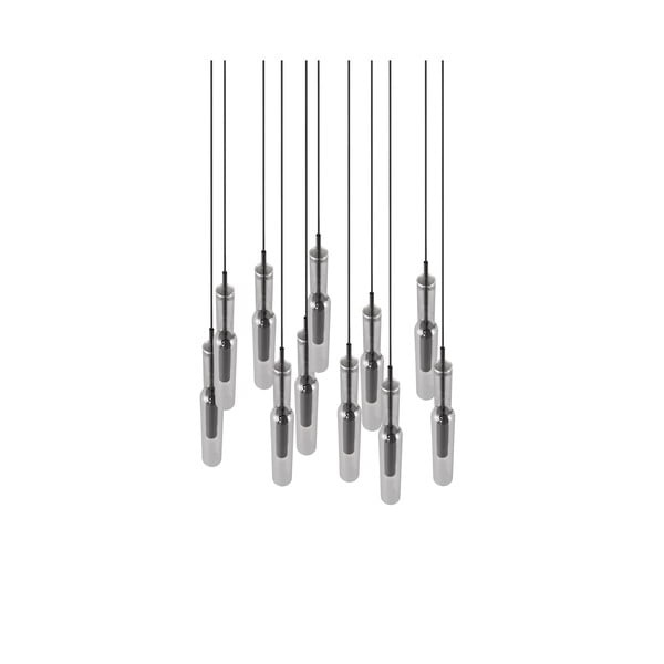 LED závěsné svítidlo se skleněným stínidlem ø 50 cm v černo-stříbrné barvě Lucent – Trio Select-image-3