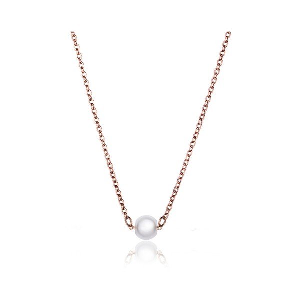 Dámský náhrdelník s motivem perly z nerezové oceli zlaté barvy Emily Westwood