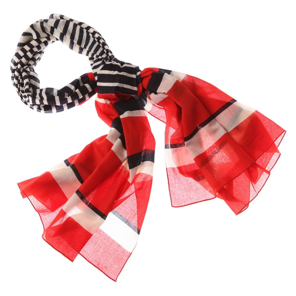 Šátek Nautical Stripe Red, 180x50 cm