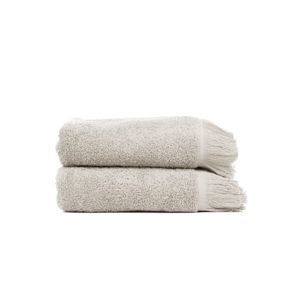 Sada 2 světle šedých bavlněných ručníků Casa Di Bassi, 50 x 90 cm