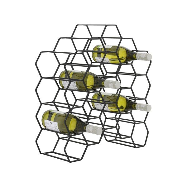 Černý kovový regál na víno na 12 lahví Salbris – Light & Living-image-4