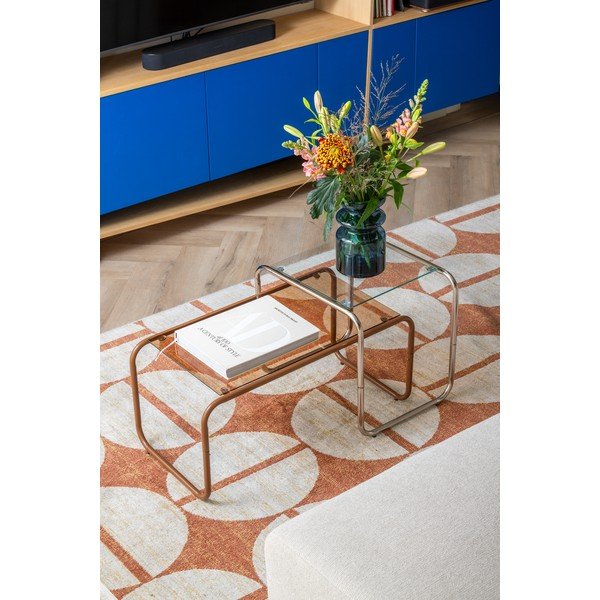 Zelený konferenční stolek se skleněnou deskou 40x80 cm Ventana – Leitmotiv-image-1