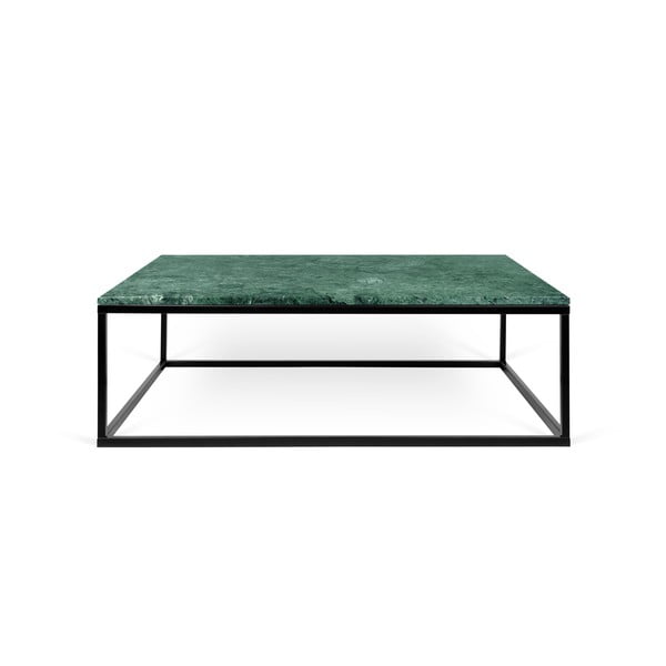 Zelený mramorový konferenční stolek s černými nohami TemaHome Prairie, 75 x 32 cm