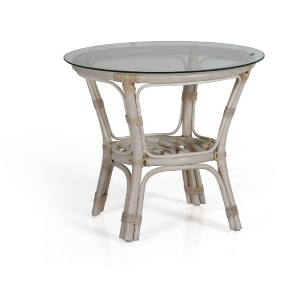Bílý zahradní stolek Brafab Kubor, ∅ 65 cm