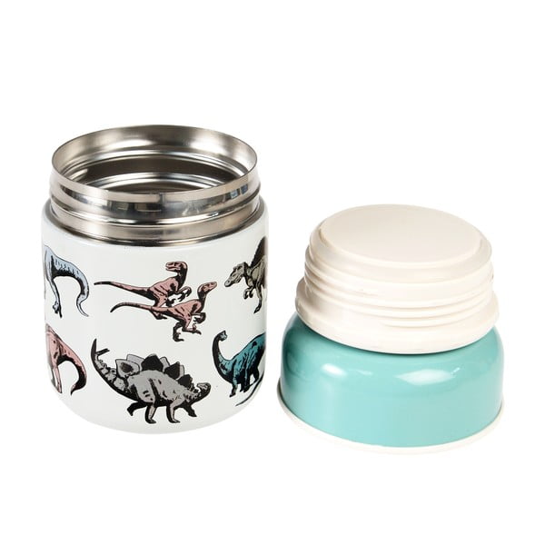 Modrá/krémová termoska na jídlo/dětská 280 ml Prehistoric Land – Rex London-image-2