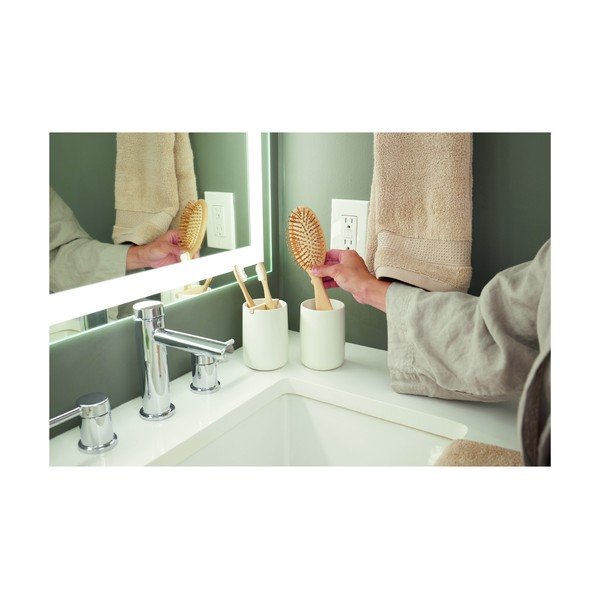Bílý keramický kelímek na zubní kartáčky iDesign Vanity-image-2