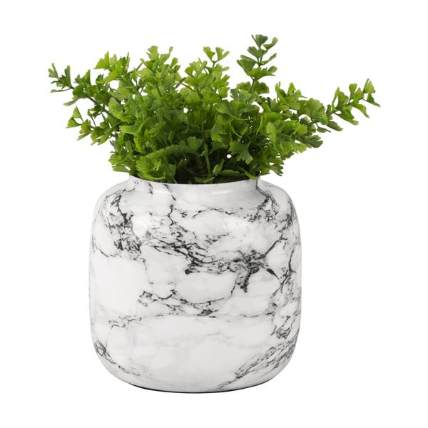 Bílo-černá železná váza PT LIVING Marble, výška 19,5 cm-image-2