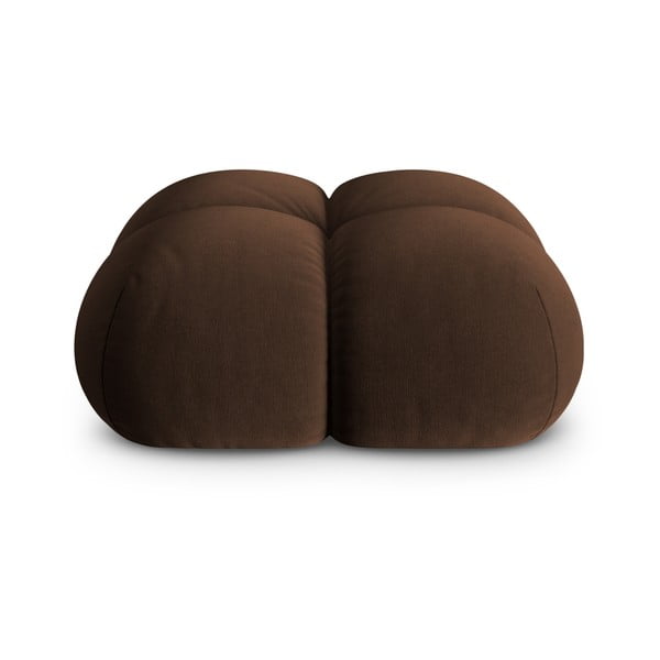 Tmavě hnědá sametová podnožka Loretto – Cosmopolitan Design