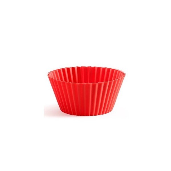Sada 6 silikonových forem na muffiny Lékué, červená-image-1