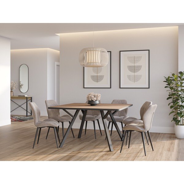 Béžové jídelní židle v sadě 4 ks Luna – Marckeric-image-1