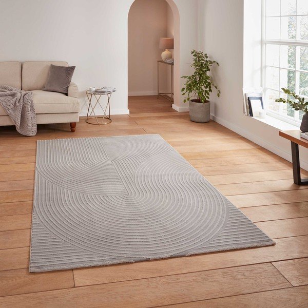Světle šedý pratelný koberec z recyklovaných vláken 120x170 cm Flores – Think Rugs-image-1