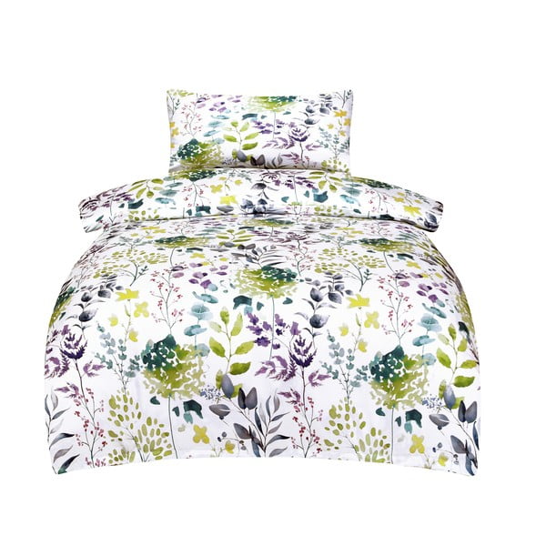 Bílé povlečení na jednolůžko z bavlněného saténu 140x200 cm Savoy – My House