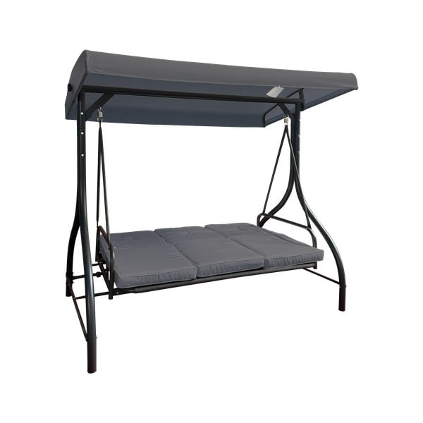 Šedá kovová zahradní houpačka Paris – Rojaplast-image-3