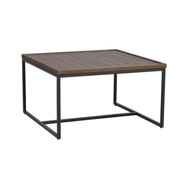 Tmavě hnědý konferenční stolek s deskou z dubového dřeva ø 70 cm Deerfield – Rowico-image-2