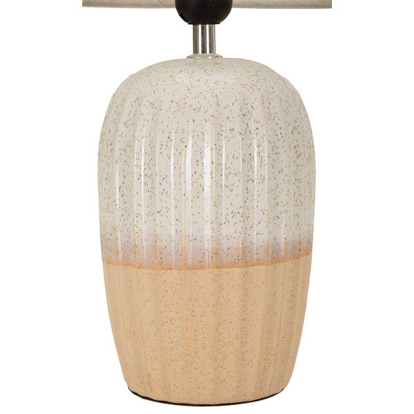 Krémová keramická stolní lampa s textilním stínidlem (výška 44 cm) Japandi – Mauro Ferretti-image-3