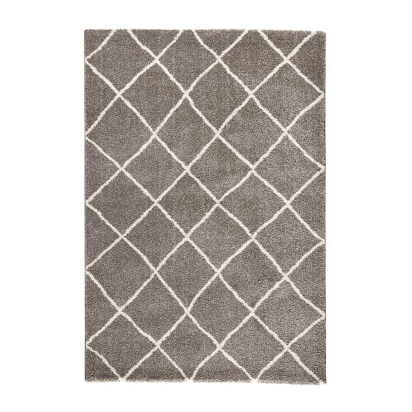 Hnědý koberec Mint Rugs Grid, 120 x 170 cm