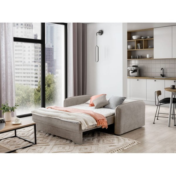 Béžová žinylková rozkládací/s úložným prostorem pohovka 155 cm Laine – ELTAP-image-4