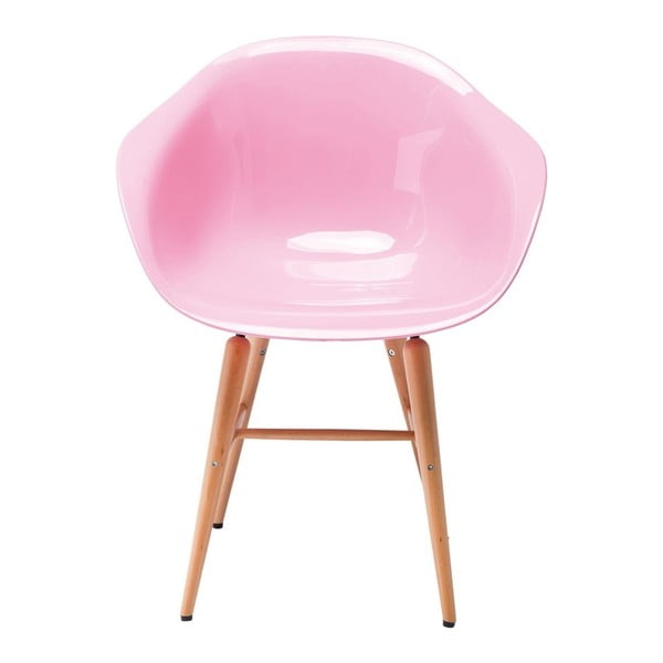Růžová s područkami židle Kare Design Forum