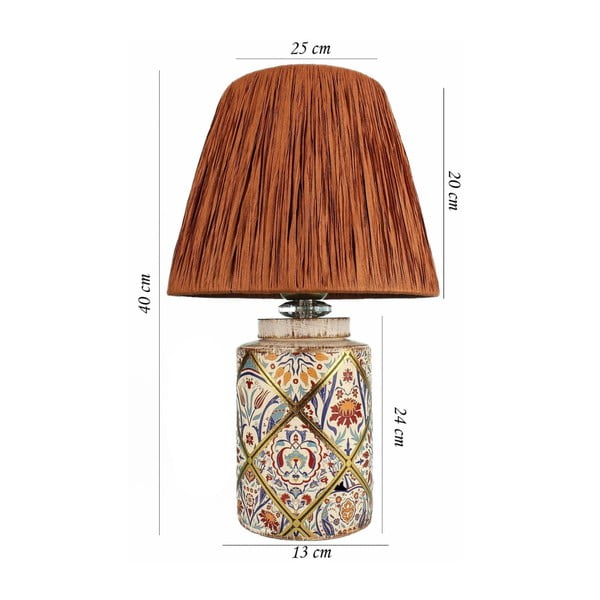 Stolní lampa v terakotové barvě se stínidlem z papírového výpletu (výška 40 cm) Alev – Opviq lights-image-3