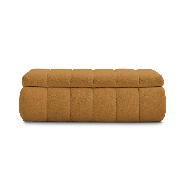 Lavice z textilie bouclé v hořčicové barvě Mont Blanc – Bobochic Paris-image-4