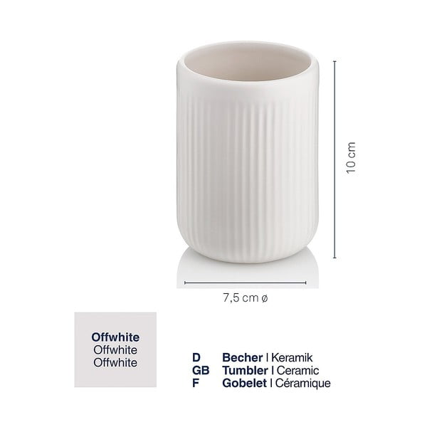 Bílý keramický kelímek na zubní kartáčky Kela Adele-image-2