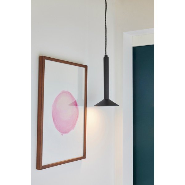 Černé kovové stmívatelné závěsné svítidlo ø 12 cm Chromatic – Hübsch-image-1