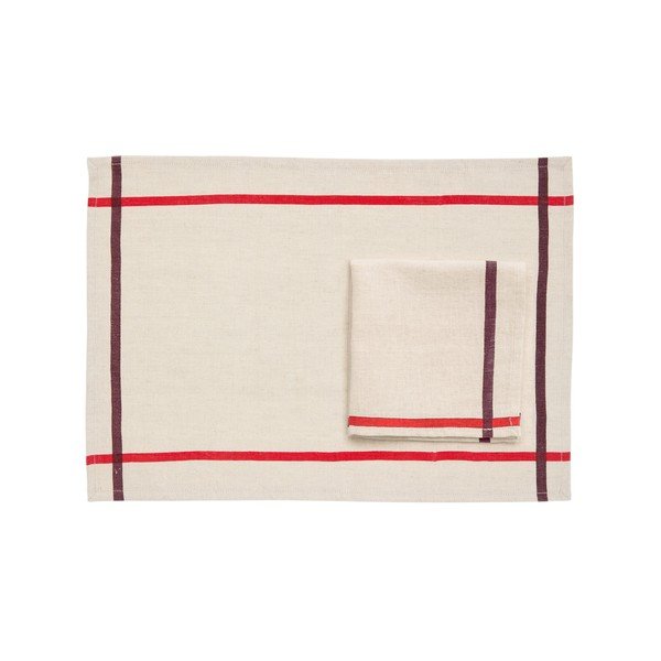 Prostírání v sadě 2 ks s příměsí lnu 35x50 cm Delma – Kave Home