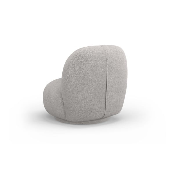 Světle šedé křeslo z textilie bouclé Chuck – Micadoni Home-image-3