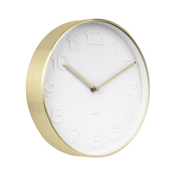 Nástěnné hodiny s detaily ve zlaté barvě Karlsson Mr. White, ⌀ 28 cm-image-1