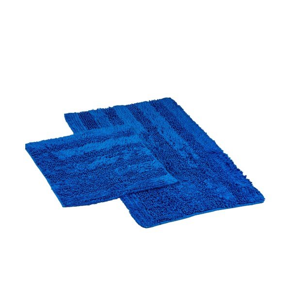 Tmavě modré koupelnové předložky v sadě 2 ks 60x100 cm Luxury Softy – Foutastic