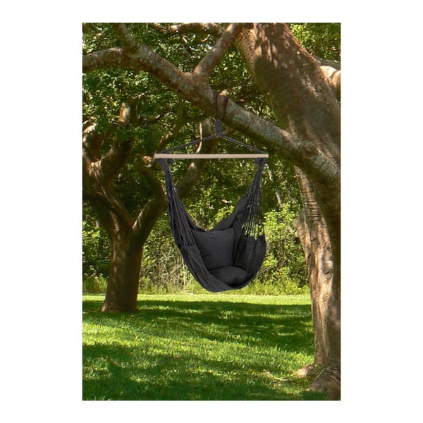Černé polstrované závěsné zahradní křeslo Tobago – Garden Pleasure-image-2