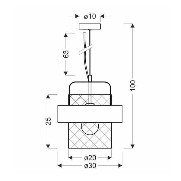 Kovové závěsné svítidlo v černo-stříbrné barvě ø 30 cm Fiba – Candellux Lighting-image-2