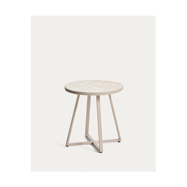 Kulatý zahradní stolek s keramickou deskou ø 45 cm Tella – Kave Home-image-3