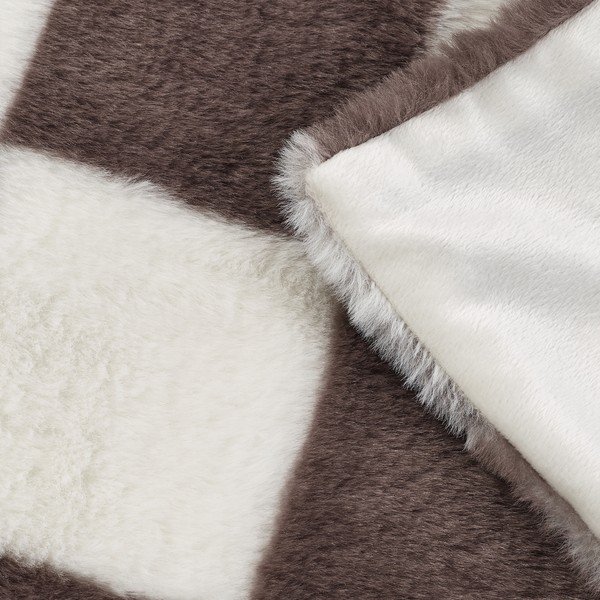 Bílá/tmavě hnědá deka 130x170 cm Cosy Soft Checkerboard – Catherine Lansfield-image-3