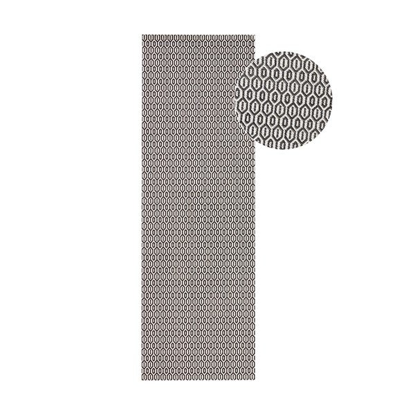 Černo-bílý venkovní běhoun NORTHRUGS Coin, 80 x 200 cm