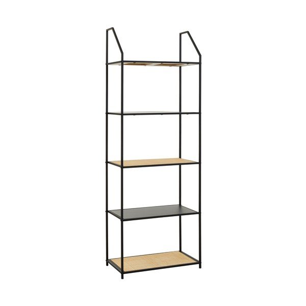 Černý/v přírodní barvě kovový regál 61x179x34 cm Depok – Premier Housewares