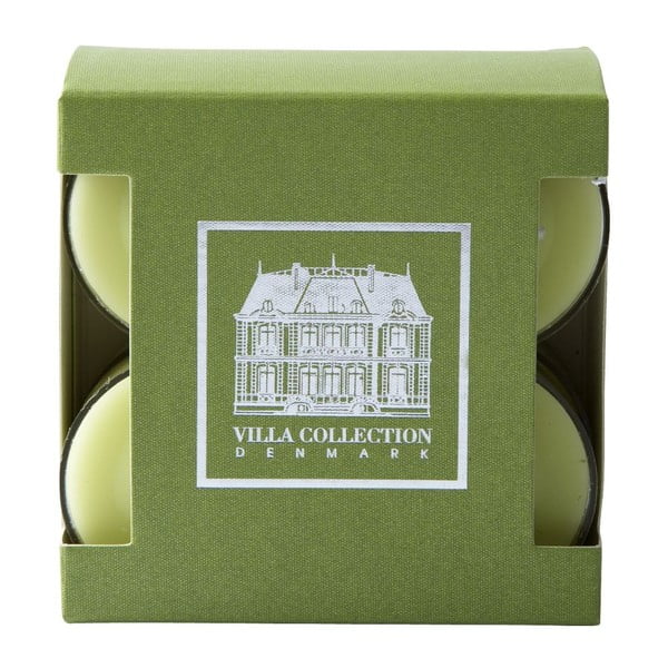 Sada 8 čajových svíček s vůní zeleného čaje a okurky Villa Collection