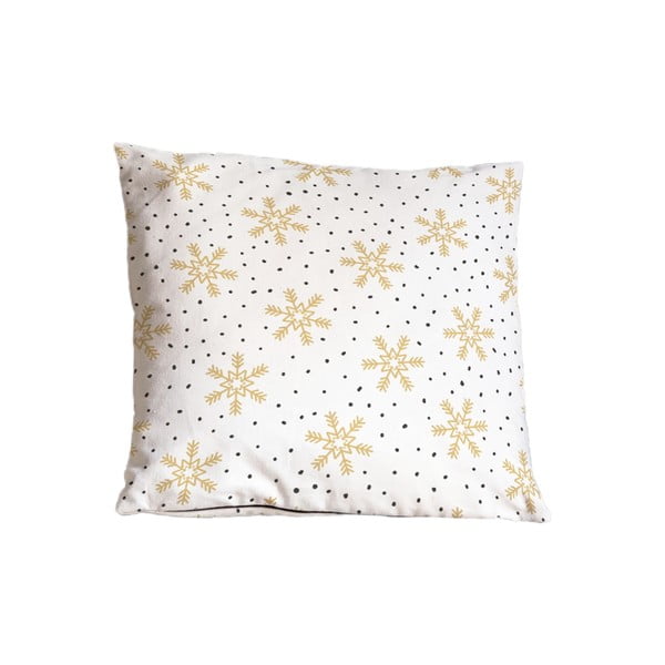 Dekorační polštář s vánočním motivem 45x45 cm Golden Snowflakes – Butter Kings